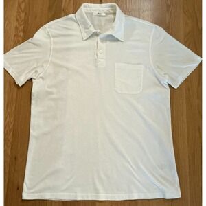 Mr P.‎ White 100% Cotton Polo Shirt XL Pocket Quiet Luxury Minimalist Essentials